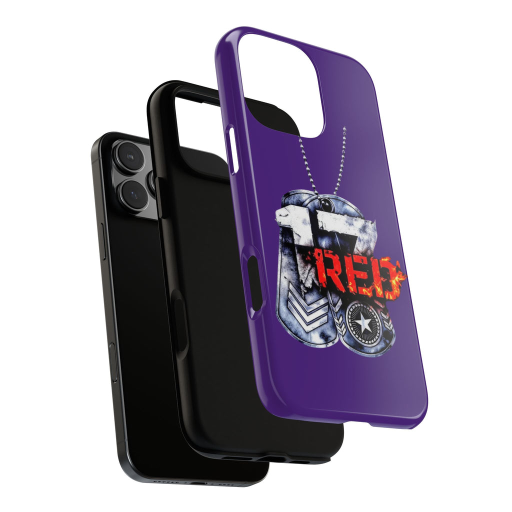17RED Tough Cases – Rugged Dog Tag '13' Flame Graphic Phone Case (Military-Inspired)
