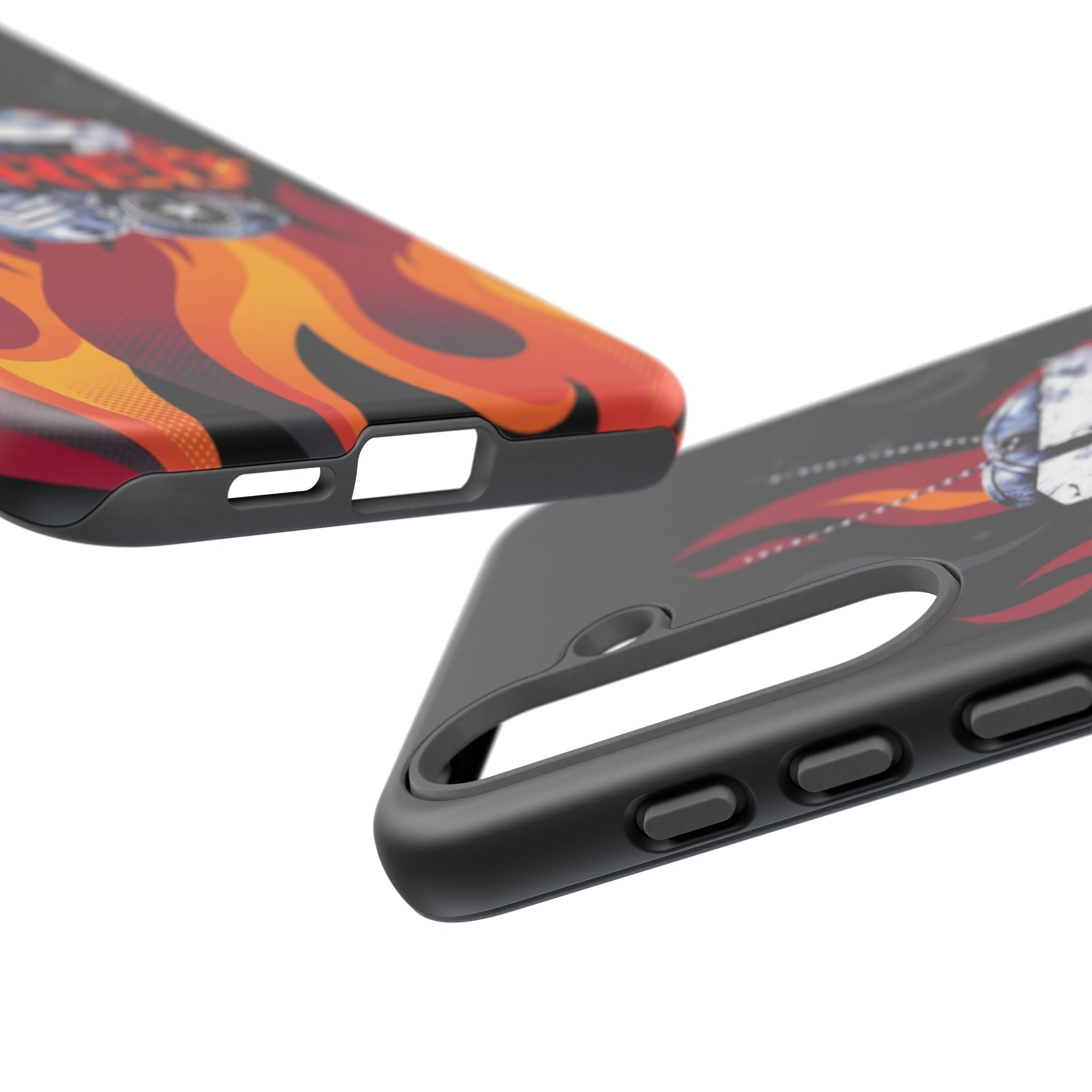 17RED with Flames Tough Cases – Rugged Dog Tag '13' Flame Graphic Phone Case (Military-Inspired)