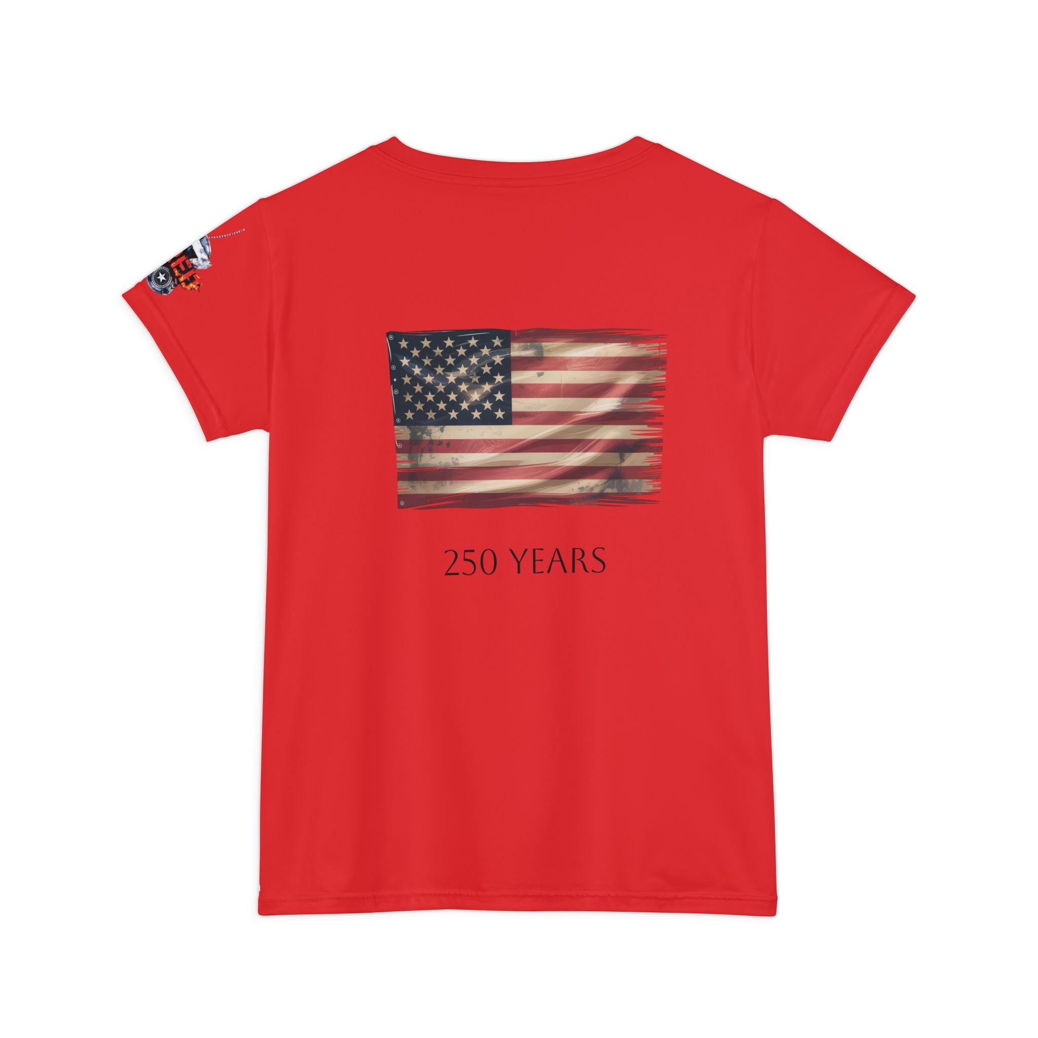 Patriotic 250 Years Flag Women's Short Sleeve Shirt