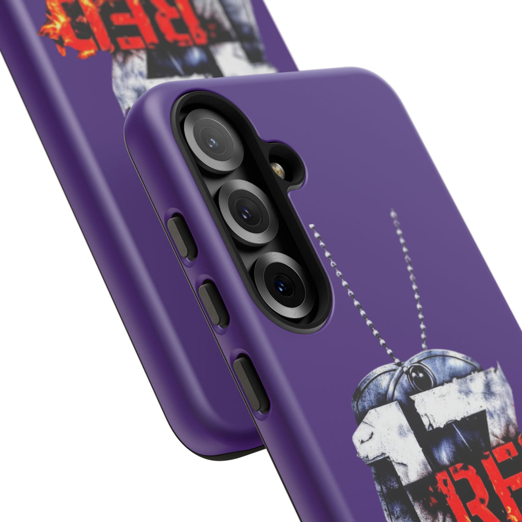 17RED Tough Cases – Rugged Dog Tag '13' Flame Graphic Phone Case (Military-Inspired)