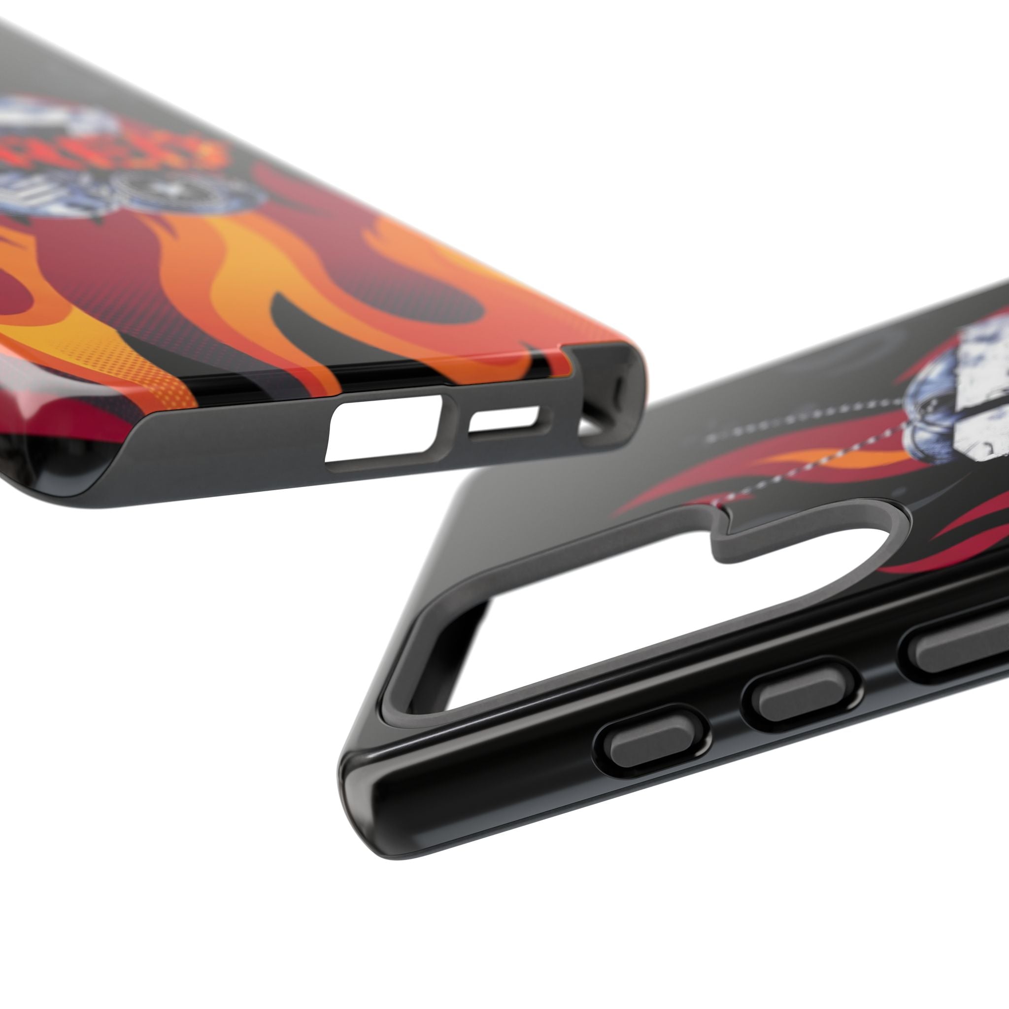 17RED with Flames Tough Cases – Rugged Dog Tag '13' Flame Graphic Phone Case (Military-Inspired)
