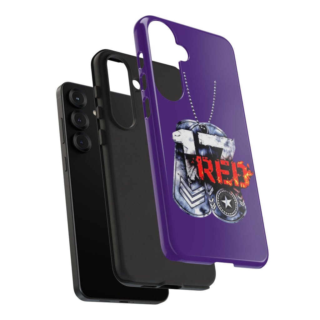 17RED Tough Cases – Rugged Dog Tag '13' Flame Graphic Phone Case (Military-Inspired)